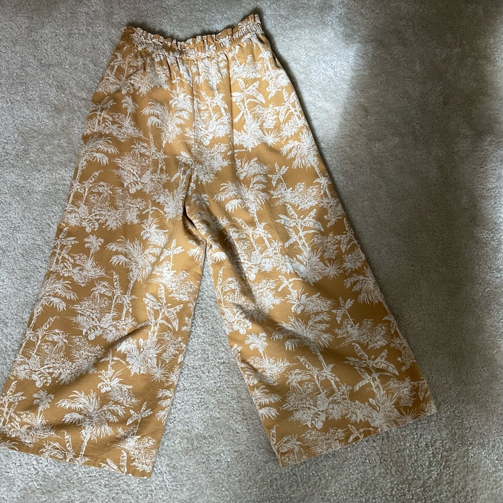 American Eagle Palm Tree High Waist Paperbag Pants M - Picture 10 of 13